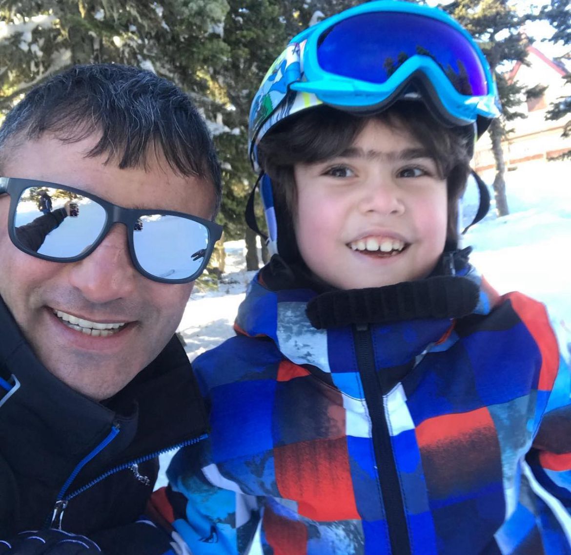 Rasim Hoca ve çocuk öğrencisiyle samimi selfie - Uludağ kayak dersi
